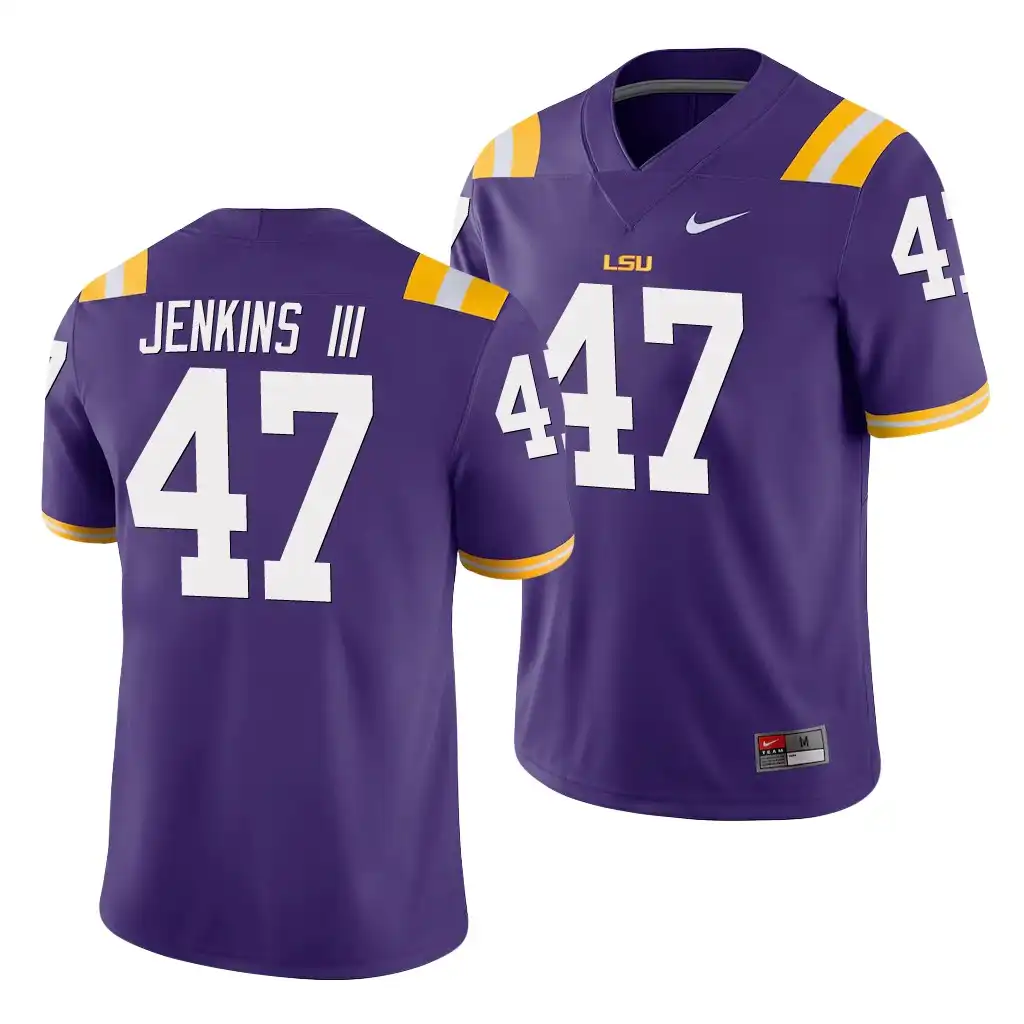 Men's LSU Tigers Nelson Jenkins III #47 Game Purple NCAA Football Jersey